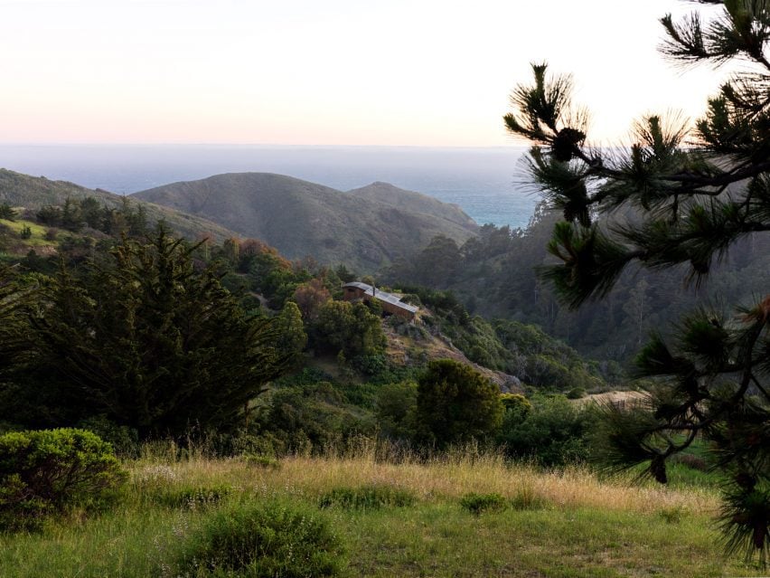 House seen in context of the dramatic Northern California coastline