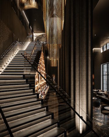 Nobu Toronto stairs to main dining room