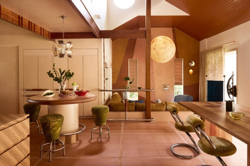 Kitchen and dining area of renovated Byron Bay home