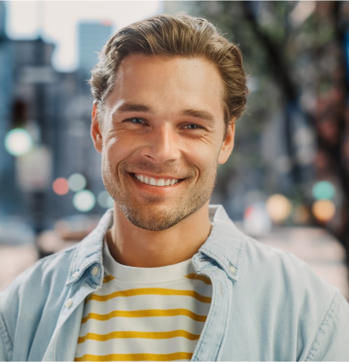 Stock photo of a smiling man.