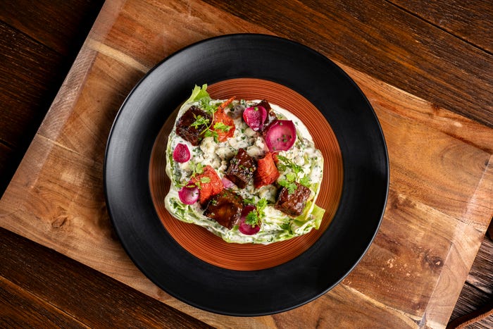 Overhead view of Texas wedge salad