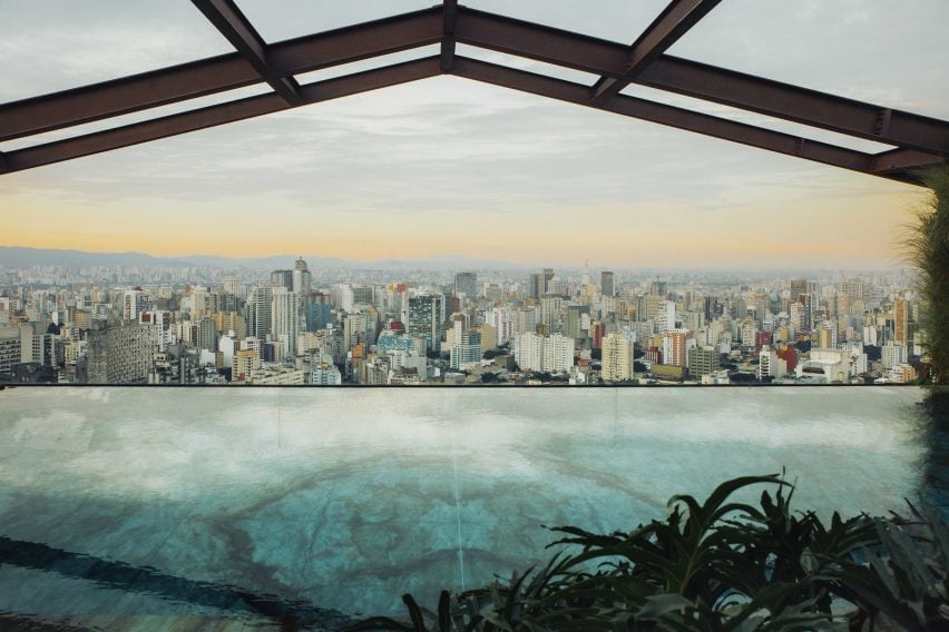 Infinity pool overlooking São Paulo