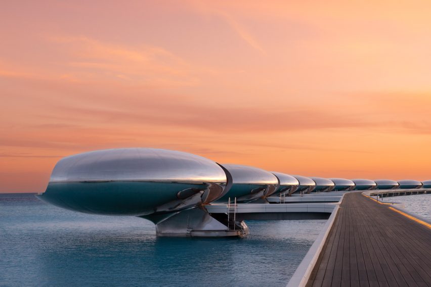 Pod resort villas on water