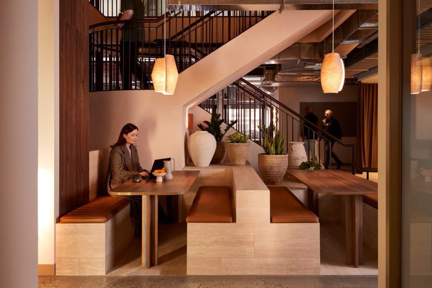 Seating booth in Forum co-working at Sixty-five Dover in Cremorne, Melbourne, by Foolscap Studio