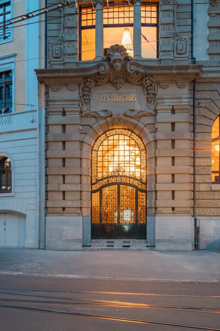 Exterior view of the Les Trois Rois hotel by Herzog & de Meuron