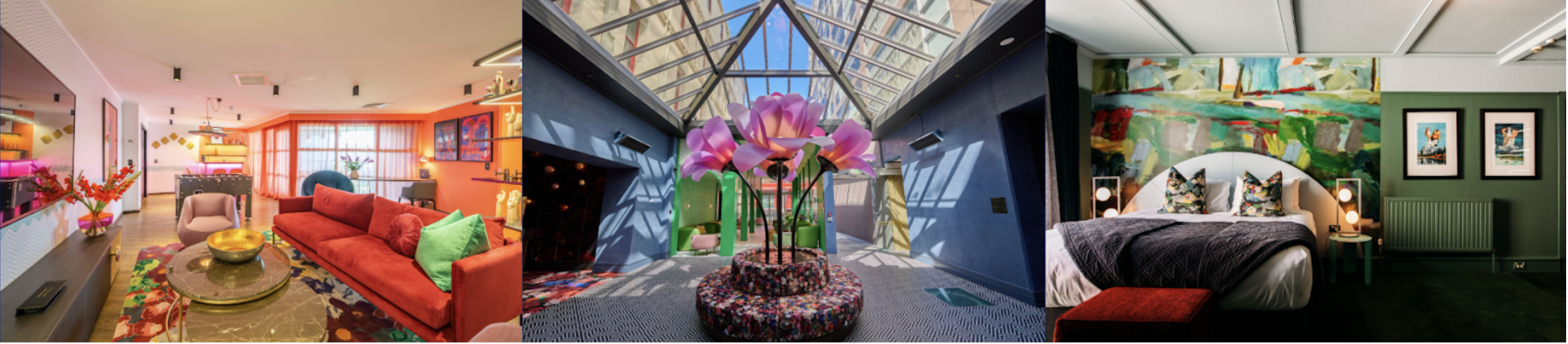Colorful photos from hotels from Naumi Group.