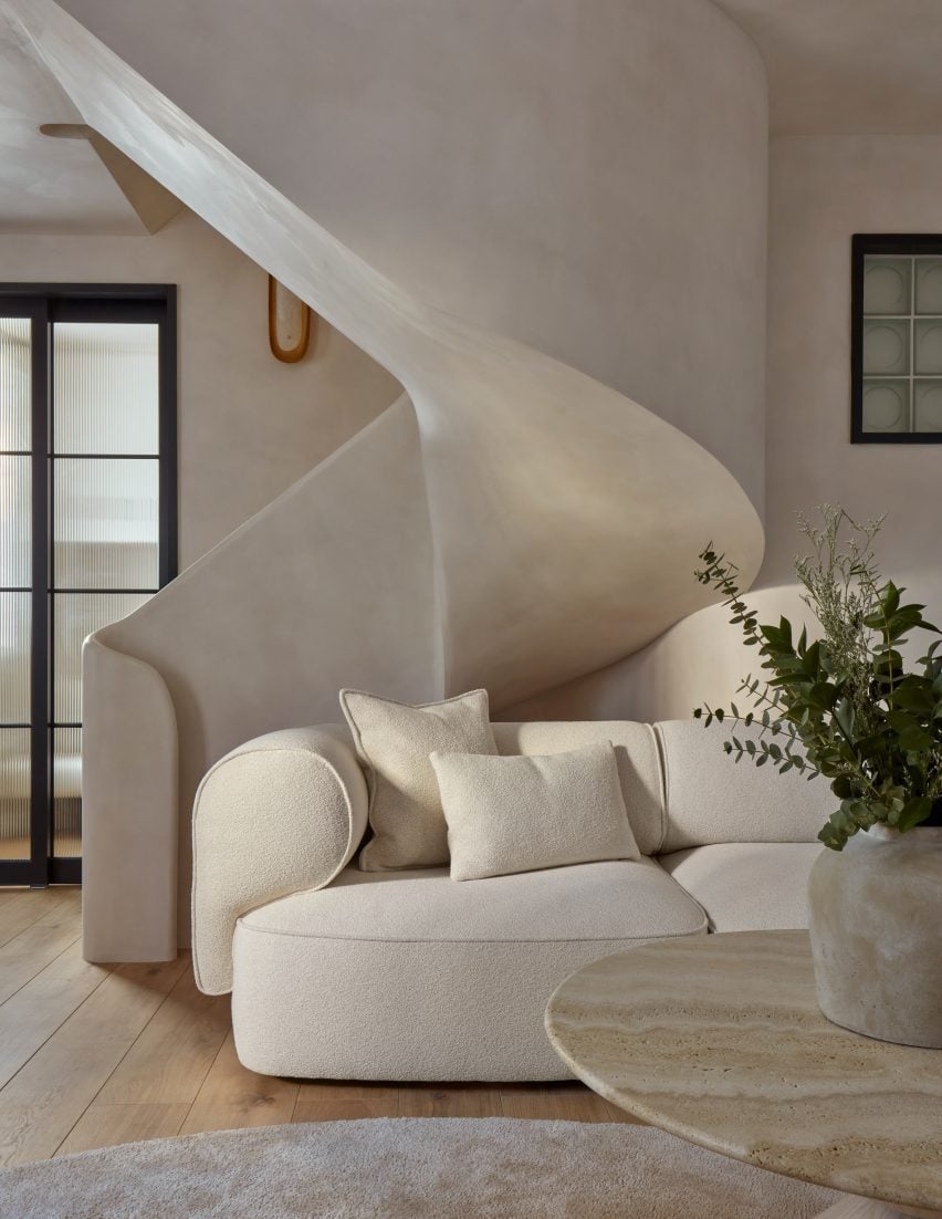 Minimalist white living room