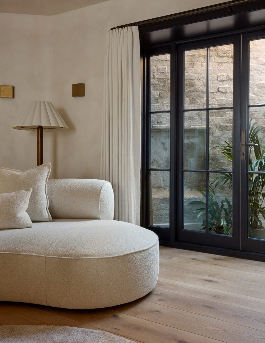 Black garden door in London flat