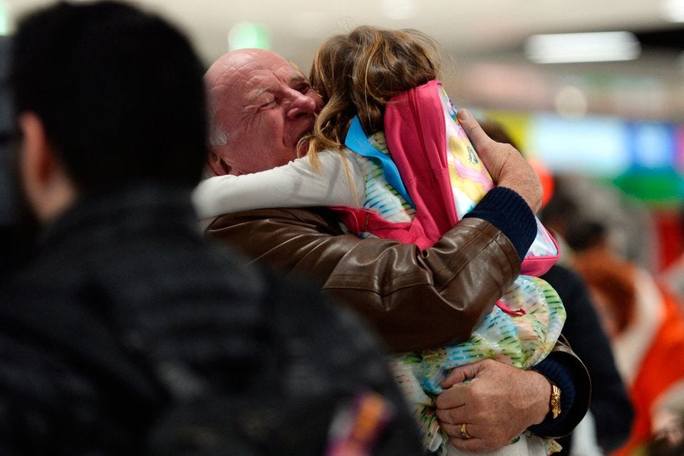 Family and friends greeting in arrivals hall of Dublin Airport terminal 1. Dublin Airport, Dublin. Picture: Caroline Quinn Family and friends greeting in arrivals hall of Dublin Airport terminal 1. Dublin Airport, Dublin. Picture: Caroline Quinn