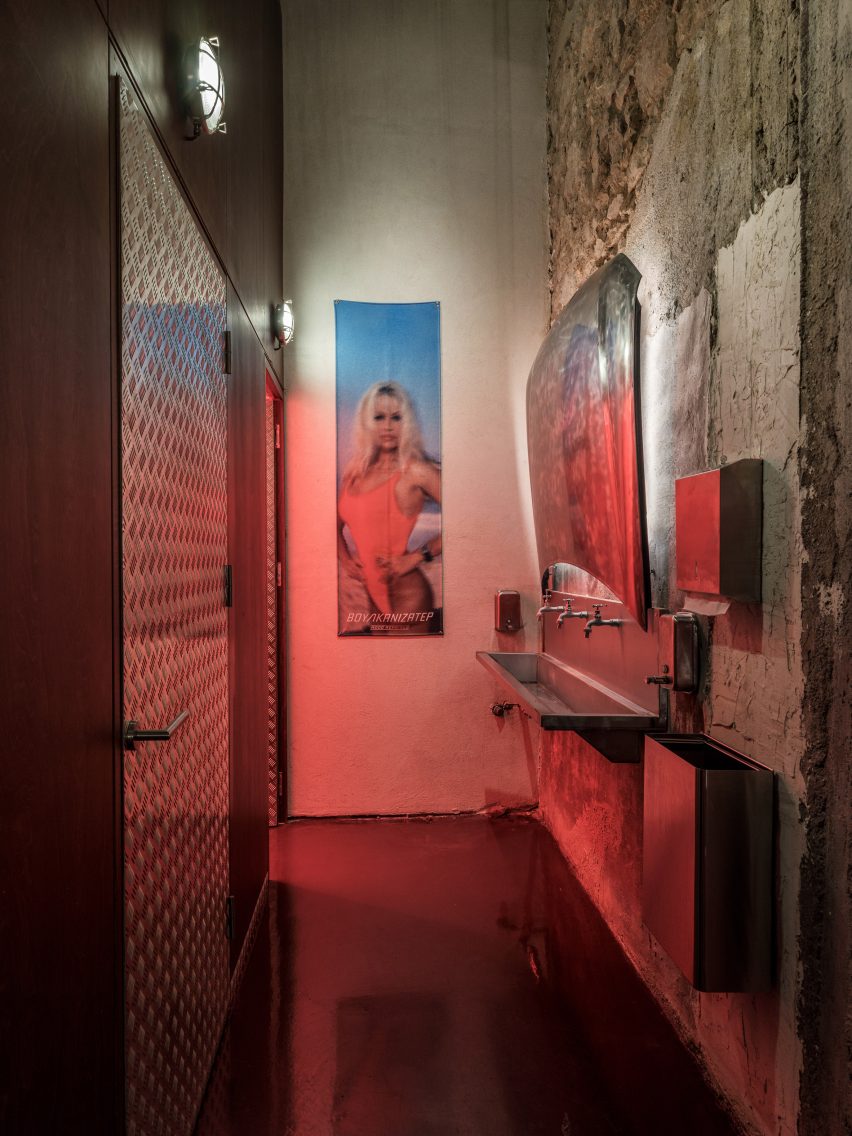 Metal car part over mirror