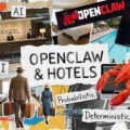 collage of various hotel and IT elements with text about Openclaw & Hotels