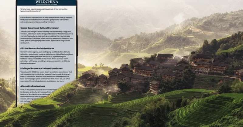 WildChina’s new AI Travel Assistant now live