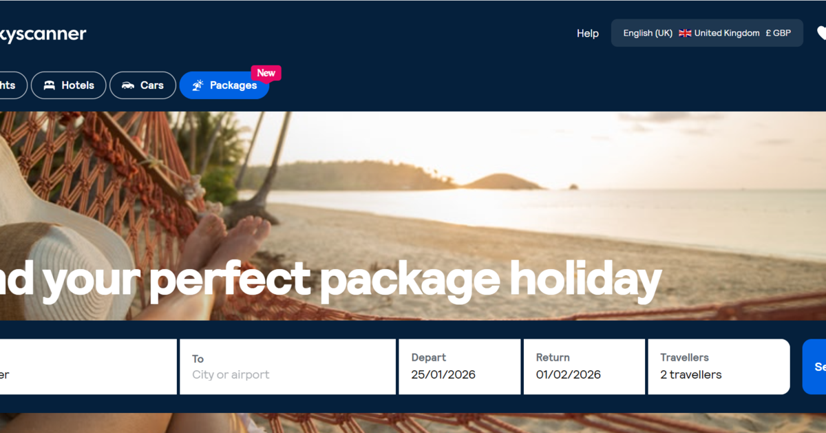 Skyscanner debuts packages in the UK