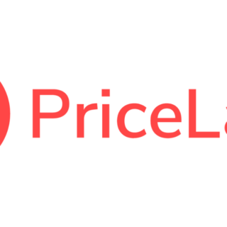 PriceLabs logo: red circle with white angle-bracket icon beside the red brand name PriceLabs.