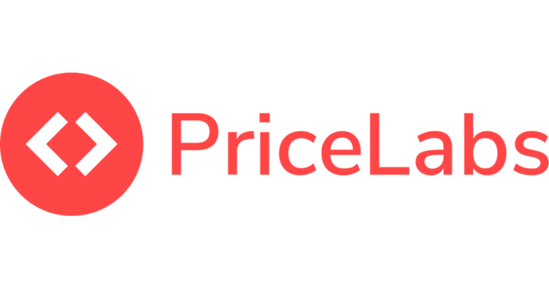PriceLabs logo: red circle with white angle-bracket icon beside the red brand name PriceLabs.
