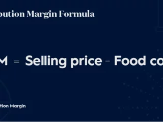 Slide titled 'Contribution Margin Formula' showing the equation: CM = Selling price – Food cost, with EHL logo bottom right.