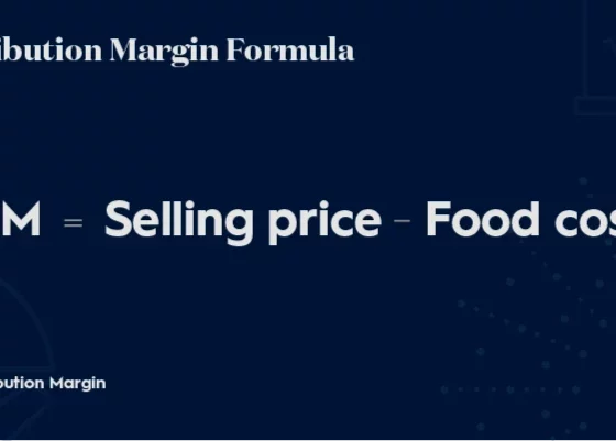 Slide titled 'Contribution Margin Formula' showing the equation: CM = Selling price – Food cost, with EHL logo bottom right.