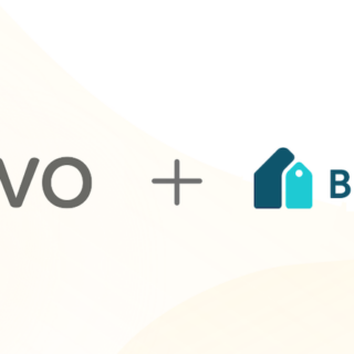 eviivo logo plus Beyond logo, signaling a partnership between the two brands on a pale abstract background