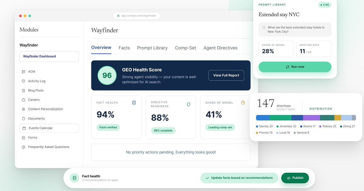 Wayfinder by Cendyn Provides Hotels with AI Visibility, Helping to Monitor and Optimize AI-Driven Discovery