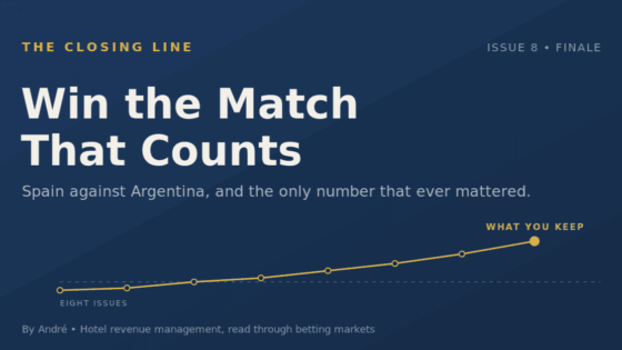 Magazine cover with the title 'Win the Match That Counts' and a rising yellow line chart on a dark blue background.