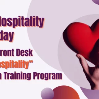 Promotional banner for KTN's Front Desk 'Heart of Hospitality' Certification Training Program, encouraging elevating hospitality skills today.