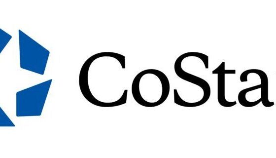CoStar logo with a blue geometric icon to the left of the wordmark CoStar