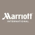 Marriott International logo on a taupe/brown background