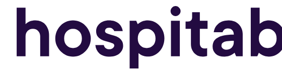 Hospitable logo with a pink circular icon to the left of the dark purple word “hospitable”.