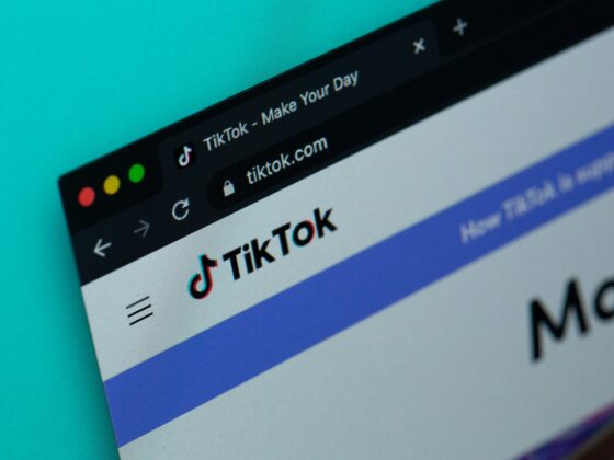Browser tab showing the TikTok homepage with the TikTok logo and URL (tiktok.com).