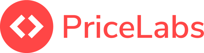PriceLabs logo: red circle emblem with white bracket-like symbols and the red wordmark 'PriceLabs'