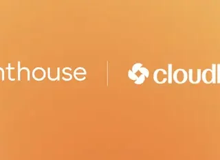 Lighthouse and Cloudbeds logos side by side on an orange gradient background.