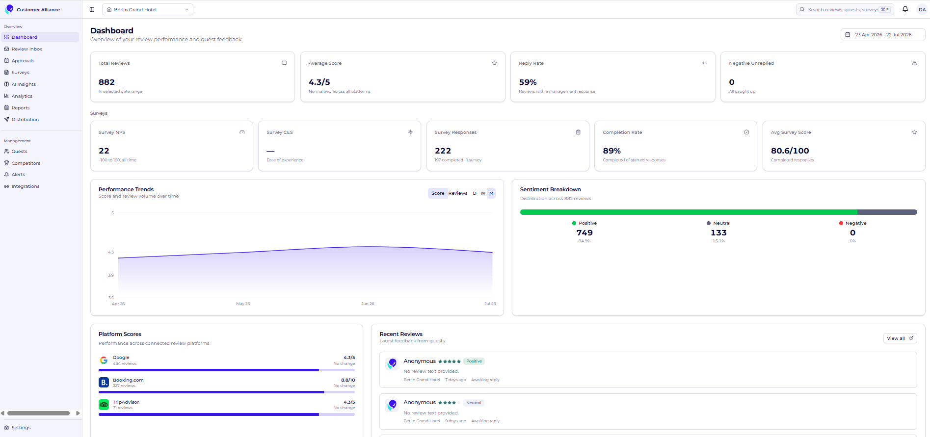 Customer Alliance Launches New AI-Driven Platform to Enhance Guest Feedback Management for 5,000+ Hospitality Businesses