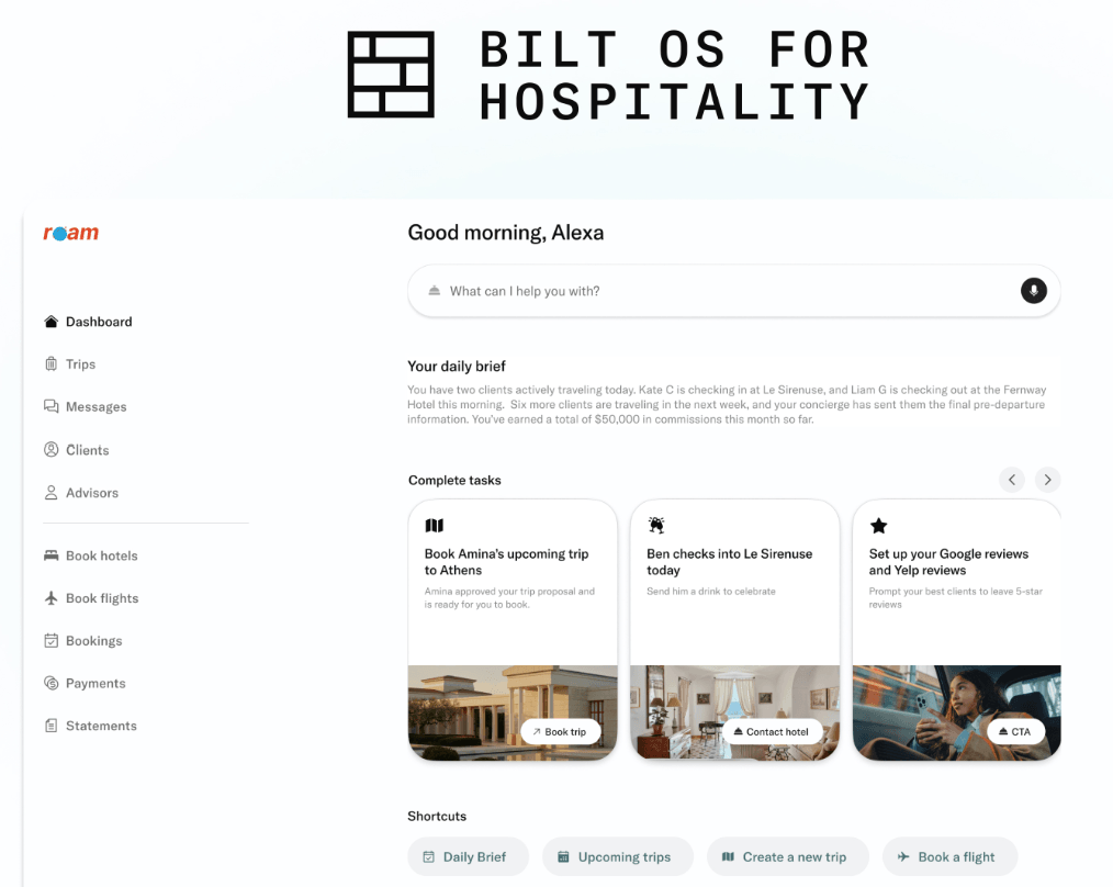 Bilt Expands Bilt OS for Hospitality, Now for Travel Advisors
