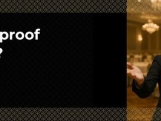 Promotional banner: a businesswoman conversing with a friendly robot in a conference hall; CTA text reads 'Ready to future-proof your sales team? Learn how here'.