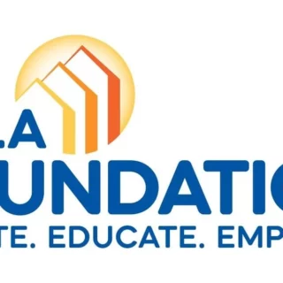 AHLA Foundation logo with a sun and stylized buildings, blue text 'AHLA FOUNDATION' and the slogan 'Elevate. Educate. Empower.'