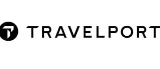 Travelport logo: round black icon with a white 'T' followed by the bold, uppercase 'TRAVELPORT' text.