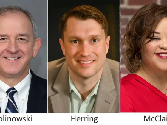 Collage of three smiling headshots: Golinowski, Herring, and McClain.