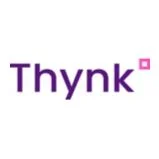 Thynk logo: purple wordmark with a small pink square accent to the upper right.