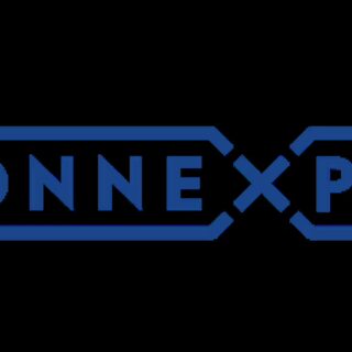 ConnexPay logo in blue with a rounded double-oval outline and a central X merging the words.