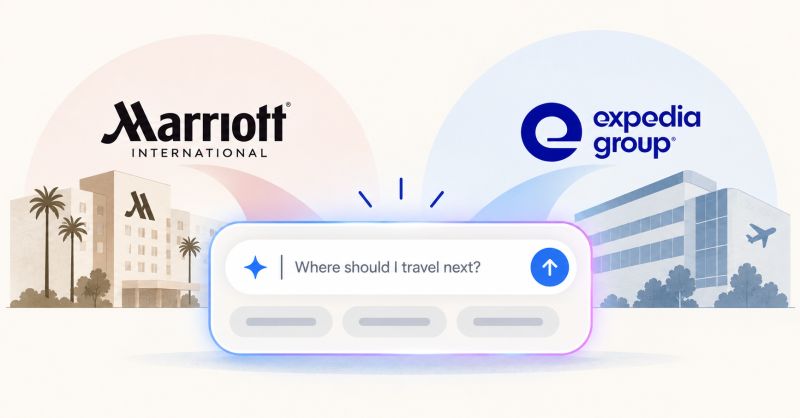 Marriott International’s CEO and Expedia Group’s CEO took investor questions on AI on the same day, and both landed on the same battleground: getting found. Anthony Capuano, asked at a Bank of… | Andrew Boch