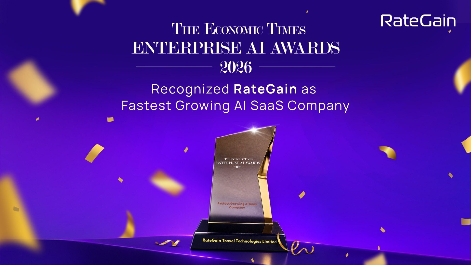 RateGain Named Fastest Growing SaaS Company at The Economic Times Enterprise AI Awards 2026