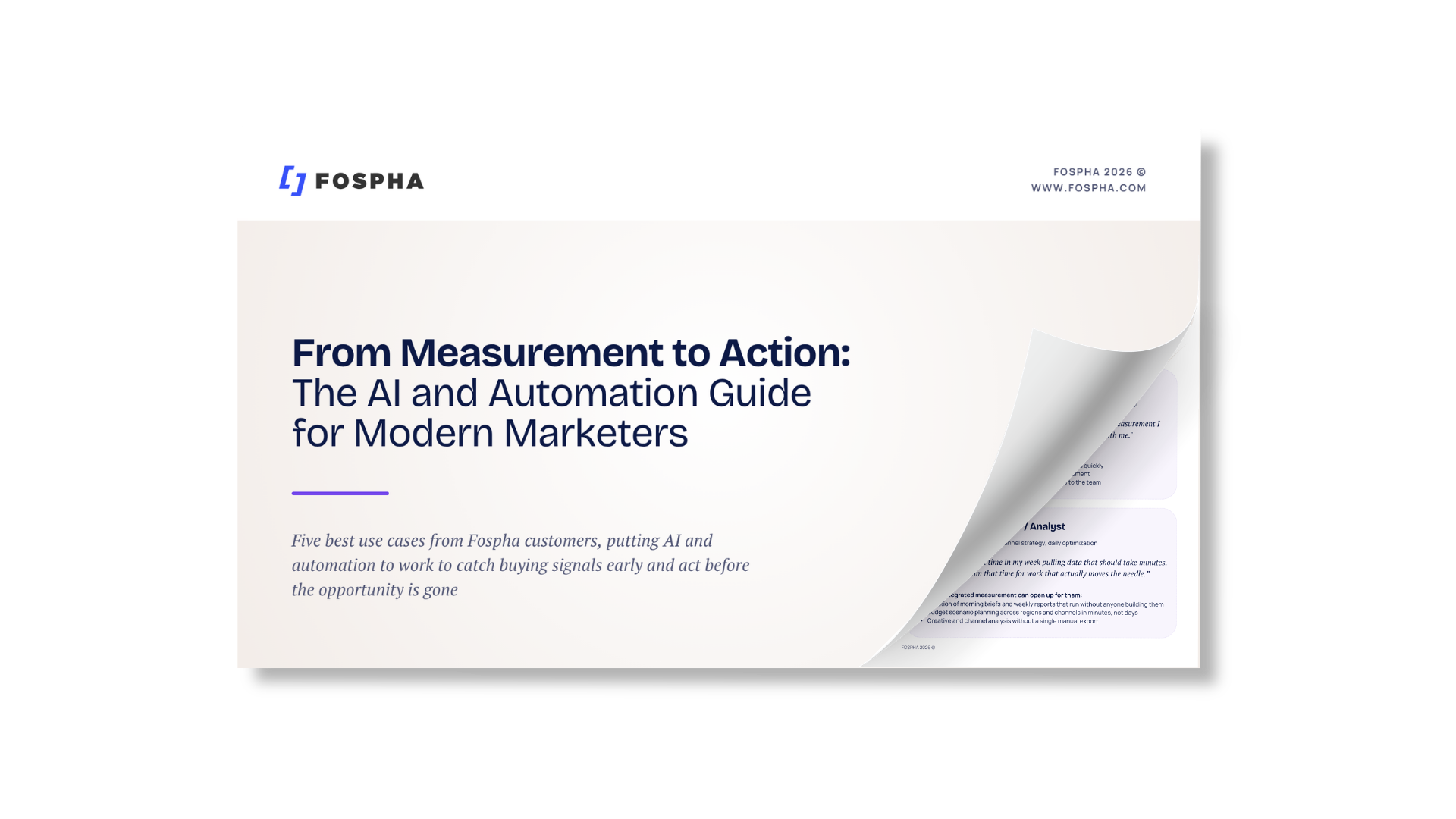 From Measurement to Action: The AI and Automation Guide for Modern Marketers | Fospha