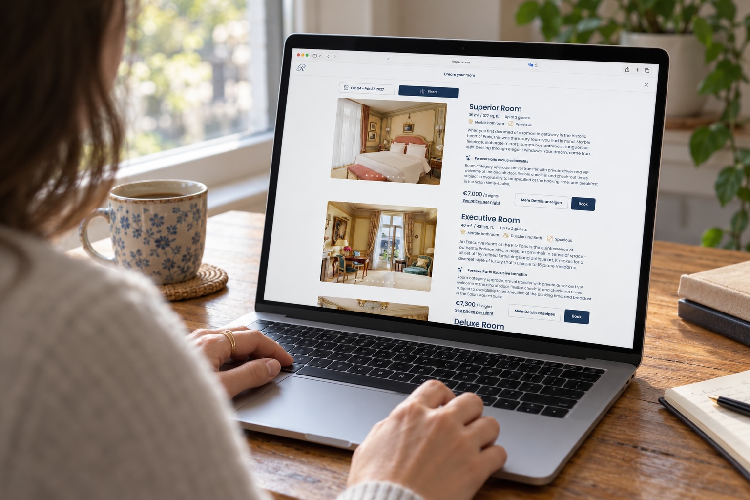 person booking a hotel, ai generated image.